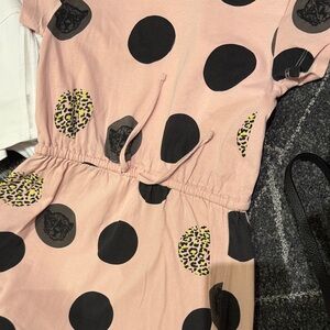 Pink Dress with Black Polka Dots